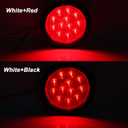 4 Pcs 4" Inch Round Led Trailer Tail Lights Red 12 LED, 4" Inch Round LED Stop Turn Brake Tail Lights Sealed Grommet Mount w/ 3 Prong Trailer Wire Pigtails RV Boat IP67 Waterproof 12V