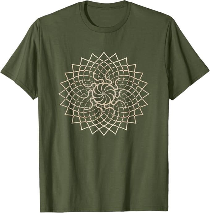 Mandala Sacred Fractal Geometry Art Yoga Mantra Good Vibes T-Shirt Ladies XL