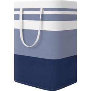 StorageRight Laundry Basket Hamper Large Collapsible Laundry Hamper with Easy Carry HandlesFreestanding Clothes Hampers for Laundry, Bedroom, Dorm, Clothes, Towels, 75L, Gradient Blue