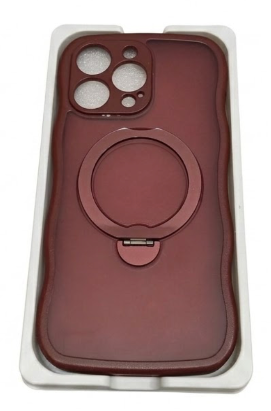 Compatible with iPhone 15 Pro Max Case with Magnetic Ring Stand [Compatible with Mag-Safe] [Full Camera Lens Protector] Soft Plating Phone Case for iPhone 15 Pro Max 6.7", Red