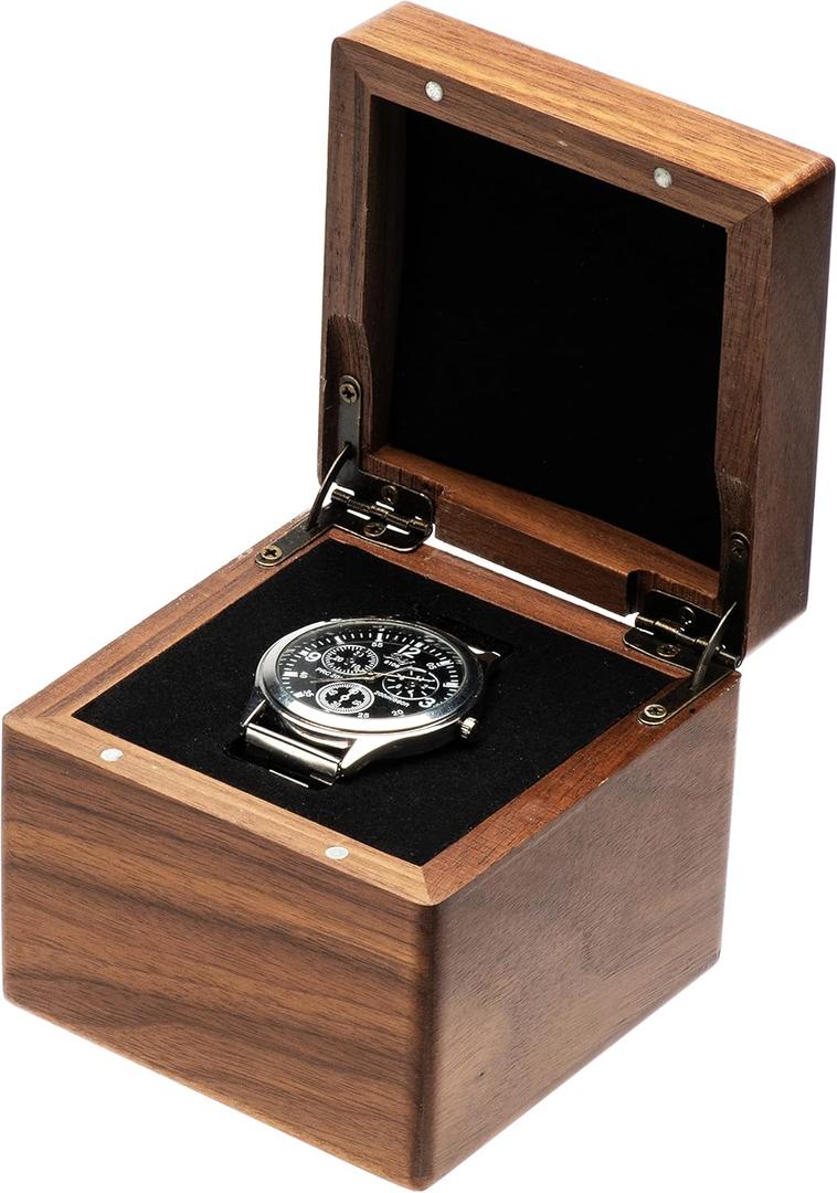 Single Walnut Wooden Watch Box Watch Storage Travel Case Organizer for Men and Women Wristwatch Display Box Holder