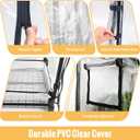 Indoor Greenhouse with Grow Light, 4-Tier Plant Stand with Zippered PVC Tent, Ventilation Window, Bottom Pouch, 20W Full Spectrum Plant Light with Timer for Seed Starting, 27"L x 19"W x 59"H