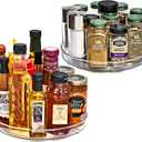 Sorbus 9 Inch Flat Clear Lazy Susan Organizer, Turntable Organizer for Spice Organization for Cabinet, Lazy Susan Turntable for Kitchen, Home, Office, Closet, Laundry Room Organization (2-Pack)
