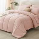 CozyLux Full Size Comforter Sets Blush Pink - 7 Pieces Bed in a Bag Full, Oeko-Tex Certified Bed Set, All Season Soft Bedding Set with Down Alternative Comforter, Sheets, Pillowcases & Pillow Shams
