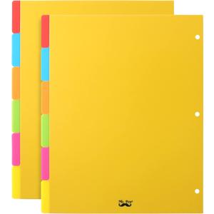 Mr. Pen- Binder Dividers - 6 Tab Dividers, Pack of 2 Sets (12 Dividers Total) for 3 Ring Binder (Bright,Energetic)