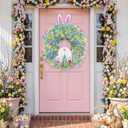 Knitgrip Easter Bunny Butt Wreath DIY Kit Spring Easter Tinsel Garland with LED String Lights Bunny Butt and Ears Wreath Attachment for Craft Front Door Car Spare Tire DIY Outdoor Decoration