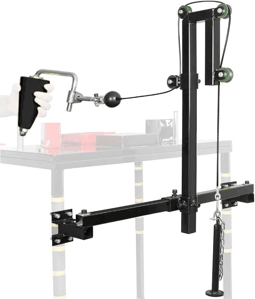 Generic Standard Arm Wrestling Battle Table Training Pulley System Professional Equipment Fitness Forearm, Table Corner Fixation Wrist Exerciser Strength Develop Machine with Handle, Black Generic Standard Arm Wrestling Battle Table Training Pulley System Professional Equipment Fitness Forearm, Table Corner Fixation Wrist Exerciser Strength Develop Machine with Handle, Black