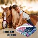 Horse Gifts for Girls Women, Soft Flannel Horse Throw Blanket, Just A Girl Who Loves Horses Blanket, Birthday for Horses Lovers, 80" x 60"