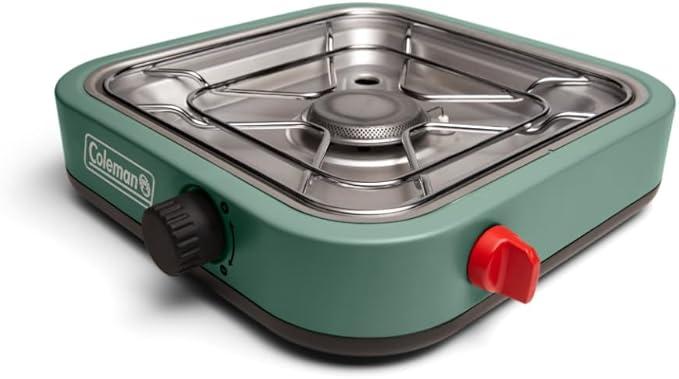 Coleman Cascade 18 1-Burner Camping Stove, Portable Cooktop with 8000 BTUs & Matchless Lighting, Fits 12-Inch Pan