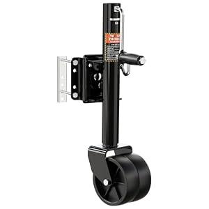 YOMILINK 2000 lbs Trailer Jack with Dual Wheel, Heavy Duty Swivel Boat Jack, 12" Lift, Bolt-on Tongue Trailer Jacks for RV Boat Trailers, Black