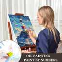 MXCFZX Sunset Beach Paint by Numbers kit for Adults Lighthouse on sea Beginner on Advanced Canvas Adult Paint by Number Kits,Easy Landscape Acrylic Paint Boat On Lake Crafts for Home Decor 10x14in