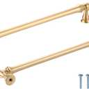 uxcell 6 Pack Brushed Brass Cabinet Pulls Kitchen Dresser Pulls 7-3/5 inch(19.2cm), Drawer Pulls Hardware Pulls for Kitchen Drawer Cabinet