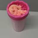 Professional 7 in 1 Dog Paw Cleaner for Dogs & Cats - Includes 1 Portable Paw Washer, 1 Bath Brush, 2 Dog Toothbrushes and 3 Absorbent Towels Note: Fits Paws 2.5 to 3.5 Inches Wide (Large, Pink)