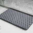 YIHOUSE Bathroom Rugs 20"x32", 1 inch Thick Extra Soft Absorbent Bath Mat for Bathroom, Non-Slip, Dry Quickly, Machine Washable Bath Rug for Sink, Shower, Toilet, Grey