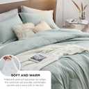 Bedsure Queen Comforter Set - Sage Green Comforter Queen Size, Soft Bedding for All Seasons, Cationic Dyed Bedding Set, 3 Pieces, 1 Comforter (90"x90") and 2 Pillow Shams (20"x26"+2")