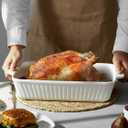 DOWAN Casserole Dish, 9x13 Ceramic Baking Dish, Large Lasagna Pan Deep for Oven, 4.2 Quarts Baking Pan with Handles, Oven Safe and Durable Bakeware for Lasagna, Home Decor, Wedding Gift, Soft White