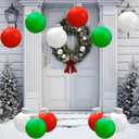 9 Pcs Outdoor Christmas Decorations, Large Inflatable Christmas Balls for Yards, Lawns, Porches, Gardens, Front Doors or Windows Christmas Decorated (9 Inch Balls)