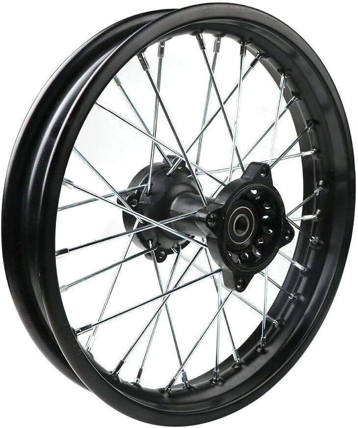 RedCap 16 Inch Steel Rear Rim Wheel for 50cc 125cc 150cc Apollo SSR XR CRF DB17 TaoTao Honda Dirt Pit Bike with 15mm ID Axle Shaft (Black)