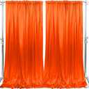 10x10FT Photo Stage Backdrop 2 Panels Curtains Drapes for Photography and Party (Orange)