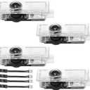 4 Pack Car Door Lights Logo Projector Fit for mini cooper r55 r56 r57 r58 r59 r60 r51 f54 f56 f55 f60, 3D Shadow Lights LED Door Logo Projector (Red Original Logo)