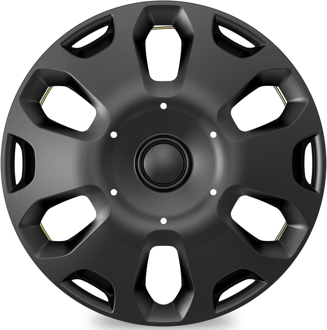 4-Pack Hubcaps Compatible with Ford - CEG/MTD Transit Connect 2010 2011 2012 2013, 15 inch 15" Steel Wheel, Wheel Covers Skins, Snap On Tire Cover Replacement (Black Color)