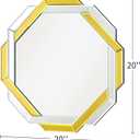 Gold Bathroom Mirror-20X20 Helicoid Wall Mirrors Decorative,Hexagon Beveled Edge Frameless Mirror for Wall Bathroom, Vanity Room, Bedroom, Living Room and Enterway