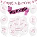 Divorce Party Decorations for Women & Men - Pink Happily Divorced Favors Finally Divorced Party Gifts for Women | Breakup Kit Sash Divorcee Newly Single Gift Decor Bye Felicia Set Decoration Woman