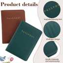 2 Pcs Passport Cover Holder for Travel Waterproof Leather Passport Wallet Case Book Travel Cruise Essentials for Women Men | 2 Pieces