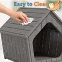 Cat Litter Box Enclosure, Resin Enclosed Litter Box Furniture with Air Holes, Outdoor Cat House Weatherproof, Wide Opening Design for Easy Cleaning, Grey