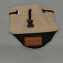 Golf Valuables Pouch,Bucket Waist Design Golf Pouch Bag with Drawstrings Golf Tee Bag Pouch Leather for Men Women (Khaki+Black)
