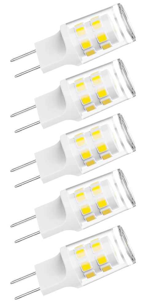 [Pack of 4] G8 Led Bulb, 3W Equivalent 20W-25W Halogen Bulb, G8 GY8.6 Bi-pin Base, T4 120V Puck Light Bulb for Replacement Microwave Light Bulbs, Under Counter Kitchen Lighting, Daylight White 6000K