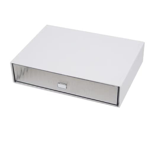 JIAFUJIN Desk Drawer Organizer, Stackable Plastic Storage Drawer, Grocery Organizer For Stationery/Office Supplies (White, 1 Compartment) 

	6.5"D x 9.06"W x 1.97"H