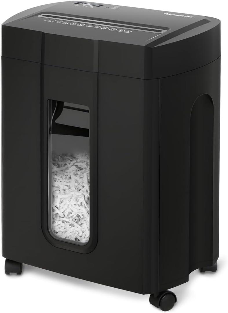 Low Noise 48dB Paper Shredder for Home, 15-Sheet Cross Cut, CD/Credit Card Office Shredder, 4.7 Gallons Wastebasket, P-4 High Security, Black