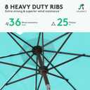JEAREY 9FT Outdoor Patio Umbrella Outdoor Table Umbrella with Push Button Tilt and Crank, Market Umbrella 8 Sturdy Ribs UV Protection Waterproof for Garden, Deck, Backyard, Pool (Peacock Blue)