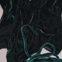 Women Sexy Velvet Strapless Bodysuit Jumpsuit Sweetheart Deep V Neck Cross Back Vintage Bodycon Leotard Bustier Top M