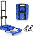 Voipvvii Folding Hand Truck 500lbs, Portable Heavy Duty Dolly Cart, 6 Wheels Collapsible Luggage Cart with 2 Elastic Ropes  Compact Trolley Cart for Easy Moving  Ideal Hand Cart for Travel and More