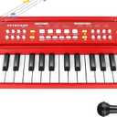 Kids Toddler Toy Piano Keyboard - 37 Key Pianos for Kid Music Toys Instruments with Microphone | Explore Creativity, Perfect Birthday for 3-8 Year Old (Red)