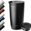KIVY Travel Coffee Mug Tumbler [24h Cold | 6h Hot] Reusable Insulated Coffee Tumbler Stainless Steel - Spill Proof Coffee Travel Mug - Leakproof 12oz Insulated cup to go - Dishwasher Safe, BPA Free (11.8 Ounces, Black)