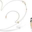 Headset Microphone Double Over Ear Earset Over Ear Headworn Mic Compatible with AKG Wireless System Bodypack Transmitter with 1.2m Cable Windscreen Mini XLR 3 Pin TA3F Plug