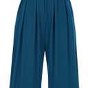 PRETTYGARDEN Summer Jumpsuits for Women Dressy 2025 Ribbed Cap Sleeve Wide Leg Pants Rompers Elegant Casual One Piece Outfits (L)