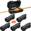 Extension Cord Cover Outdoor, 6 Pack IP54 Water-Resistant Power Cord Protector Electrical Connection Box Outside Cable Safety Cover for Electronics Plug Outlet Tool Holiday Light, Black