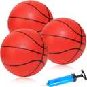 INTOWIND Mini Basketballs 3 Pack - 7inch Small Basketball Size 3 Set with Pump Needle - Ideal for Mini Hoop, Outdoor & Indoor Play - Kids Basketball Party Favors (Red)