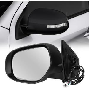 Left Driver Side Mirror Fit for 2014-2019 Mitsubishi Outlander Sport, Rear View Mirror with Power Glass, Heated, Turn Signal and Electric Folding (Doesn't Fit for Outlander Model, 9Pins, Glossy Black)