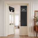 NICETOWN Black 100% Blackout Linen French Front Door Curtain for Window, 26"W x 69"L