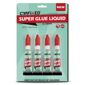 4 x Super Glue Liquid Clear Glue for Wood Plastic Metal, Instant Superglue All Purpose Multipack Cyanoacrylate Adhesive Repair Ceramic Model Leather Rubber Glass Pottery, Strong Bonding Single Use (4 x 3g)