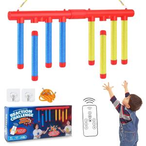Reflex Drop Sticks Challenge Game - 3 Adjustable Speed Modes for Solo/Dual Play, Hand-Eye Coordination & Reaction Training Toy, Fun Catch Falling Sticks Game for Kids, Adults(Battery Free)