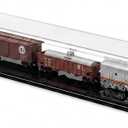 Novabright Extra Long 30" Model Train Display Case, 1:87 Ho Scale Acrylic Display Case with Black Base, Dustproof Clear Showcase Box for Model Trains, Diecast Cars, Collectibles and Memorabilia, 30 x 3.9 x 3.5 inch