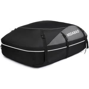 MIDABAO 20 Cubic Waterproof Duty Car Roof Top Carrier-Car Cargo Roof Bag Car Roof Top Carrier - Waterproof & Coated Zippers- includes Anti-Slip Mat- for Cars with or without Racks (20 Cubic Feet)
