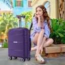 LARVENDER Carry On Luggage 22x14x9 Airline Approved, Suitcases with Wheels, 3 Piece Set