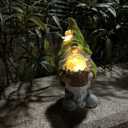 Garden Gnomes Statues, Outdoor Gnome Decorations for Yard Patio Lawn Porch, Home Decor Sculpture Figurine Holding Flower Basket Solar Lights, Cute Ornaments Ideal Gifts